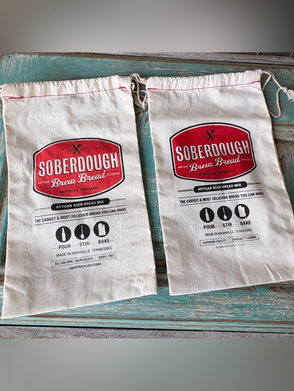 Sourdough Cloth Empty Cotton Drawstring Sack Soberdough Brew Bread NASHVILLE TN